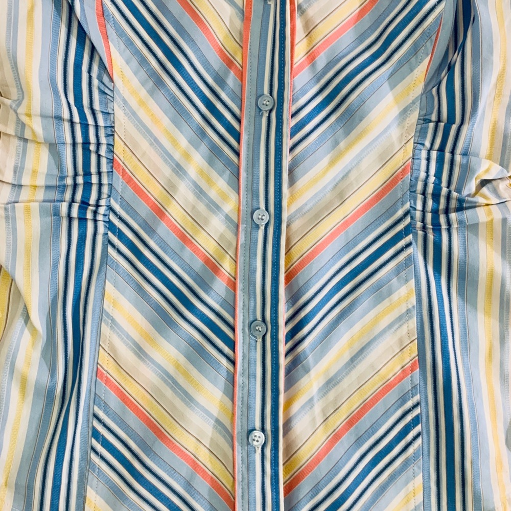NEW YORK & COMPANY colorful striped blouse - Picture 3 of 4
